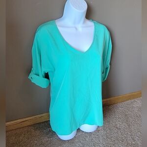 Old Navy V-Neck Short Sleeved Dressy NWT Never Worn Blouse Sea Green Size XS